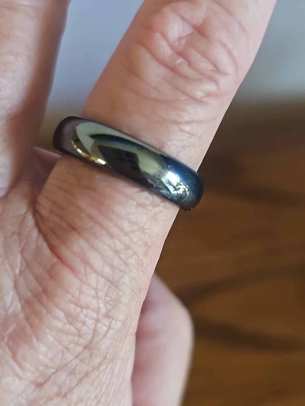Sleek Black Dome Ring Size 11